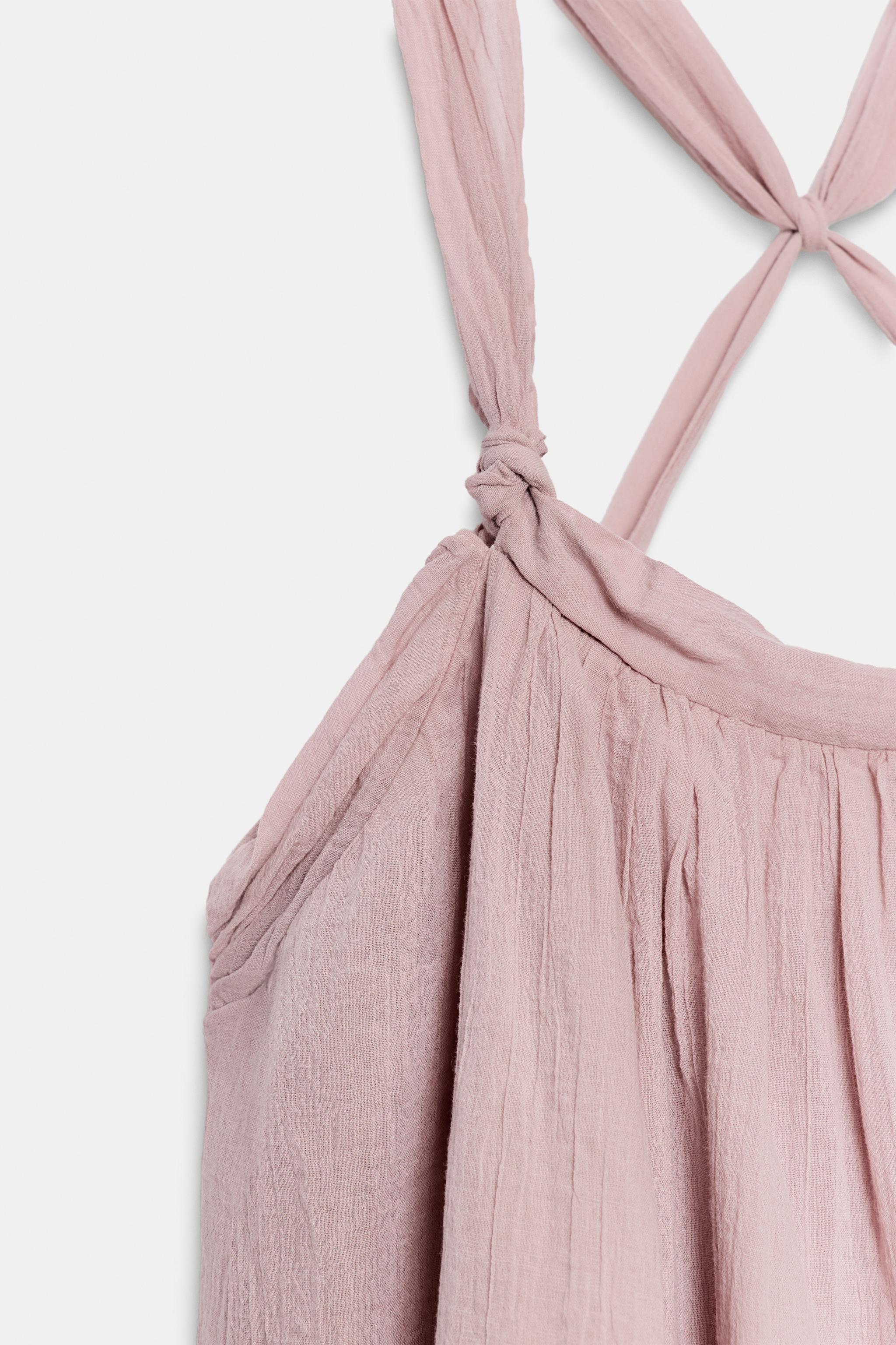 GAUZE STRAPPY MINI DRESS